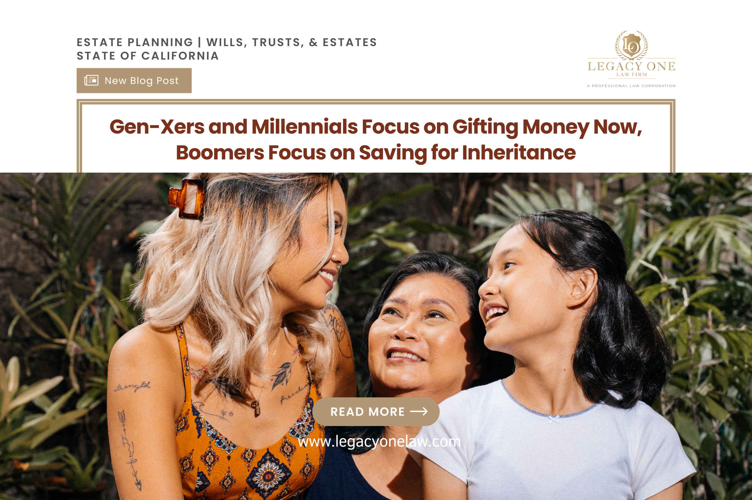 Gen-Xers and Millennials Focus on Gifting Money Now, Boomers Focus on Saving for Inheritance